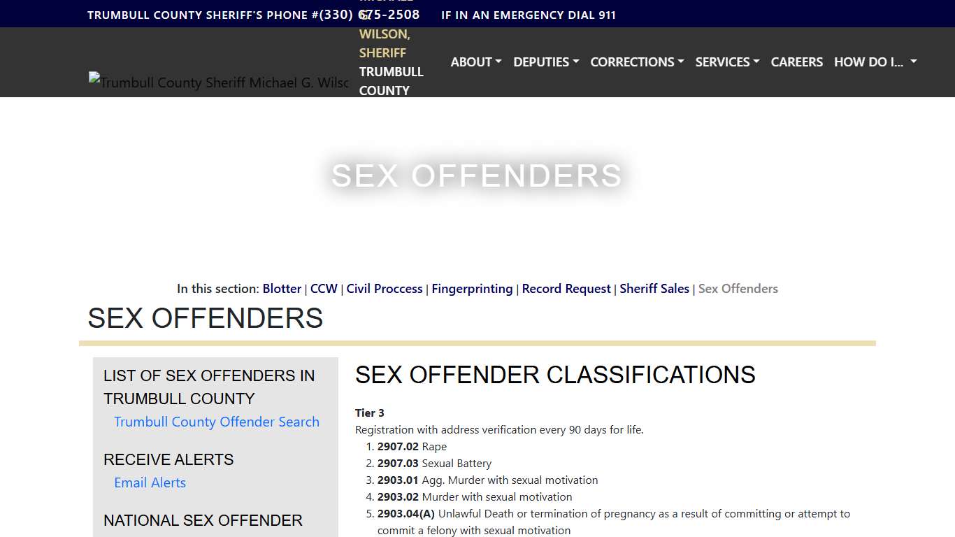 Sex Offenders - Sheriff Trumbull County