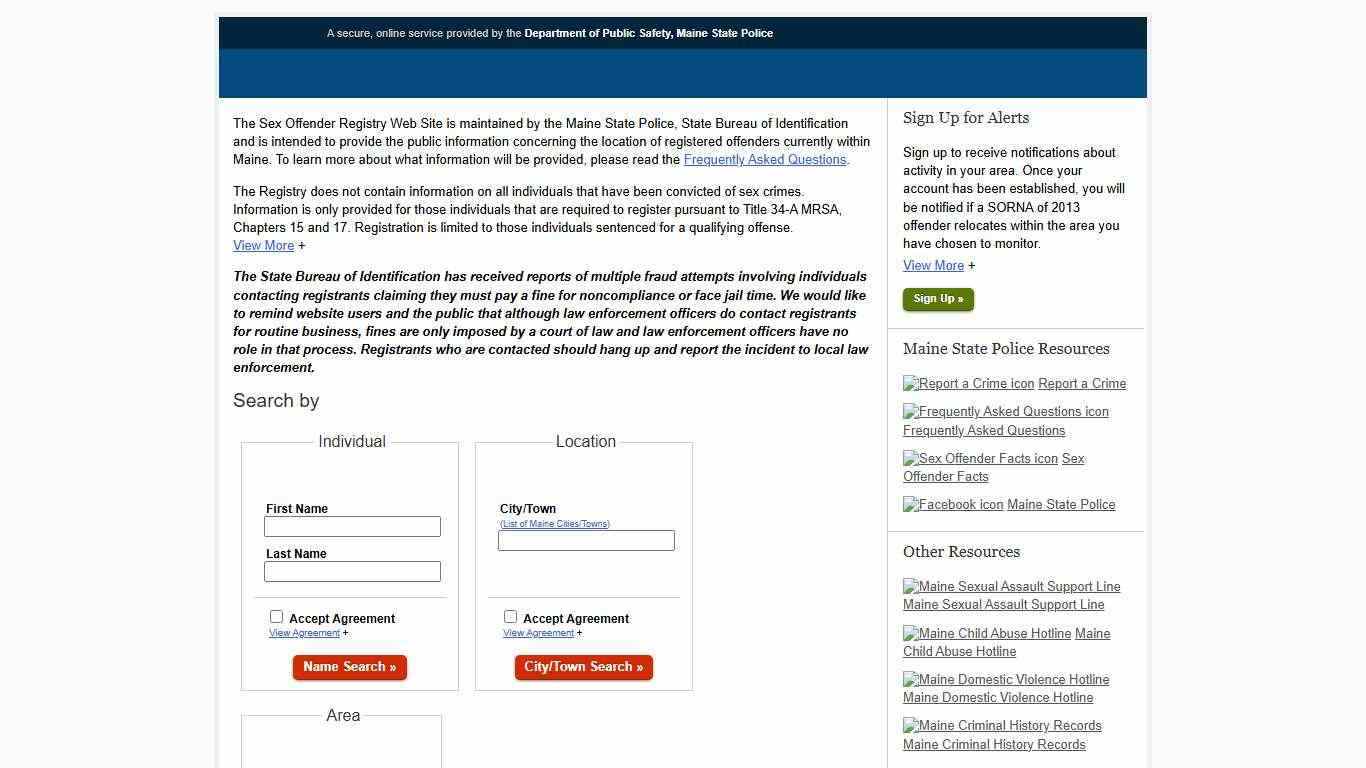Maine Sex Offender Registry