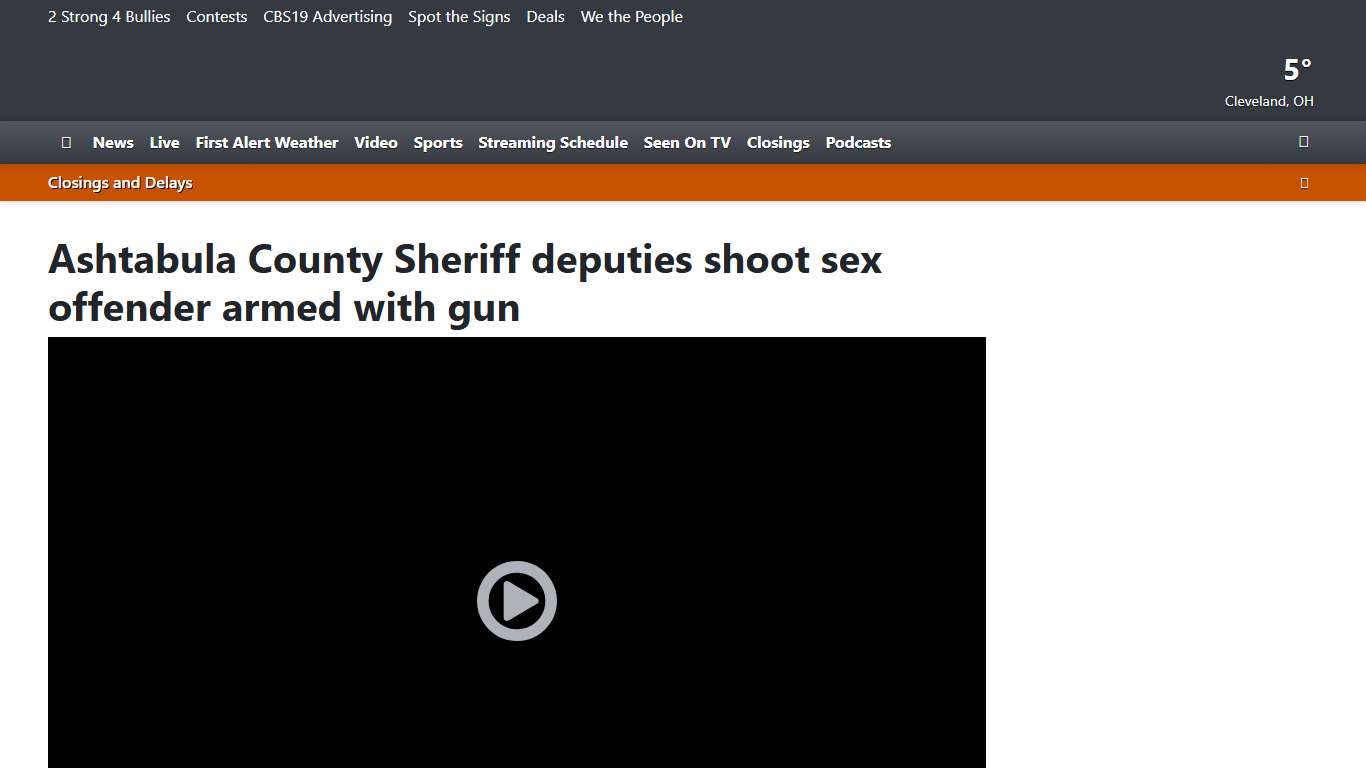 Ashtabula County Sheriff deputies shoot sex offender armed with gun